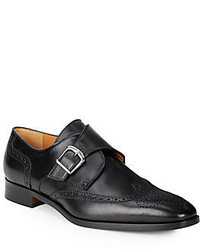 Saks Fifth Avenue Leather Wingtip Monk Strap Shoes