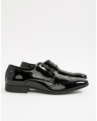 MOSS BROS Moss London Patent Brogues In Black White