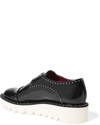 Stella McCartney Odette Studded Faux Glossed Leather Brogues Black