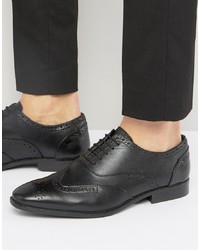 Silver Street Oxford Brogues In Black Leather