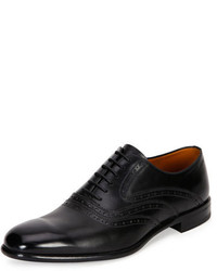 Bally Perforated Calfskin Leather Dress Shoe Black