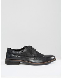 Dune Pony Hair Brogues In Black Leather
