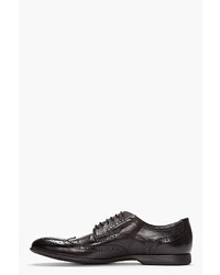 Paul Smith Ps Black Dip Dyed Leather Wingtip Milton Brogues