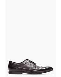 Paul Smith Ps Black Dip Dyed Leather Wingtip Milton Brogues