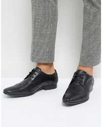 Silver Street Smart Brogues In Black Leather