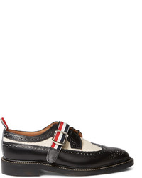 Thom Browne Spectator Leather And Twill Wingtip Brogues