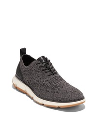 Cole Haan Zerogrand Stitch Lite Wingtip Oxford In Black Twisted Knitivory At Nordstrom