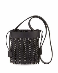 Paco Rabanne 1401 Chain Link Mini Bucket Bag Black