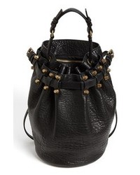 Alexander Wang Diego Leather Bucket Bag Black Brass