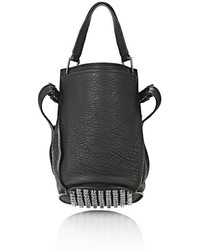 Alexander Wang Insdie Out Diego Bucket In Black Rubber Laminated