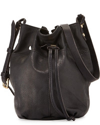 Kooba Bella Small Grained Leather Bucket Bag Black