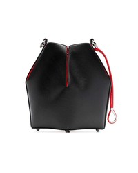 Alexander McQueen Black And Red Bucket Leather Bag
