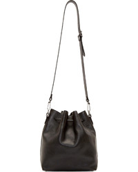 Proenza Schouler Black Grained Leather Medium Bucket Bag