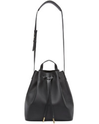 Pb 0110 Black Leather Ab 16 Bucket Bag