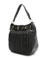 Miu Miu Black Matelass Leather Bucket Bag