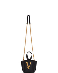 Versace Black Mini Virtus Bucket Bag