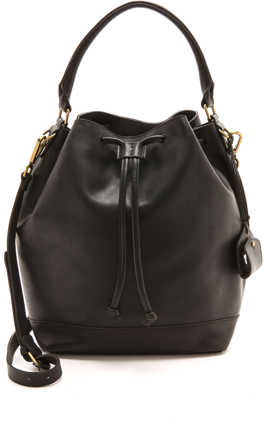 madewell black bucket bag