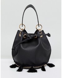 French Connection Bucket Bag With Tassel Detail And Hardware