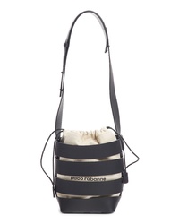 Paco Rabanne Cage Leather Canvas Hobo