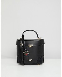 Dune Duffie Black Lady Boxy Handheld Tote Bag Synthetic