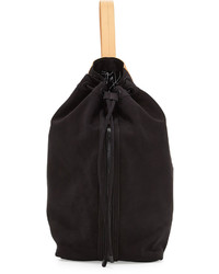 L.A.M.B. Elke Leather Bucket Bag Black