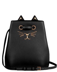 Charlotte Olympia Feline Leather Bucket Bag