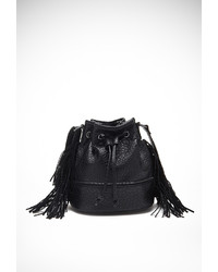 Forever 21 Fringed Faux Leather Bucket Bag