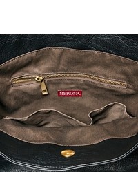 Merona Genuine Leather Bucket Handbag Black