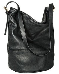 Merona Genuine Leather Bucket Handbag Black