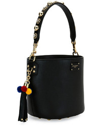 Dolce & Gabbana Glam Vitello Bucket Bag Black