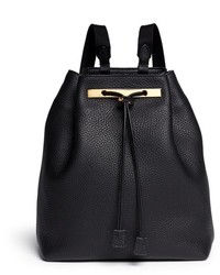 The Row Grainy Leather Drawstring Bucket Backpack