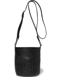Bottega Veneta Intrecciato Leather Bucket Bag Black