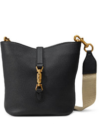 Gucci Jackie Soft Leather Bucket Bag Black