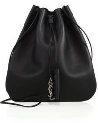 Saint Laurent Jen Medium Leather Bucket Bag