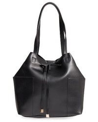 Sole Society Jocelynn Faux Leather Bucket Bag Black