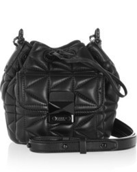 Karl Lagerfeld Kkuilted Mini Leather Shoulder Bag