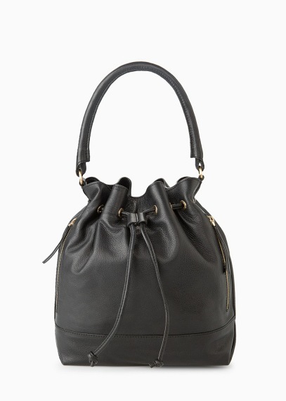 mango black bucket bag