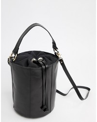 ASOS DESIGN Leather Bucket Cross Body Bag