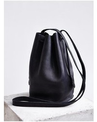 Baggu Leather Drawstring Bucket Bag