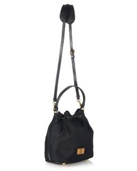 Moschino Lettering Leather And Nylon Bucket Bag