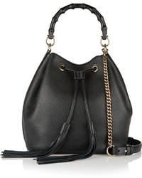 Gucci Linea C Textured Leather Bucket Bag