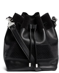 Proenza Schouler Medium Snakeskin Mix Leather Bucket Bag