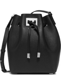 Michl Kors Collection Miranda Medium Drawstring Bucket Bag Blackcobalt