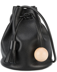 Building Block Mini Black Bucket Shoulder Bag