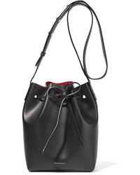 Mansur Gavriel Mini Leather Bucket Bag Black