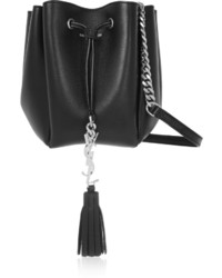 Saint Laurent Monogramme Bourse Mini Leather Bucket Bag