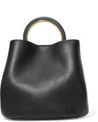 Marni Pannier Leather Bucket Bag Black
