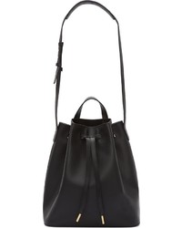 Pb 0110 Black Leather Bucket Bag