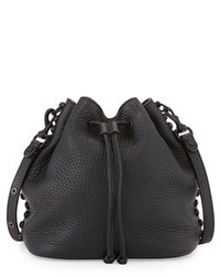 Rebecca Minkoff Pebbled Leather Bucket Bag Black