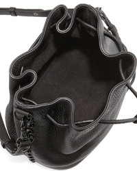 Rebecca Minkoff Pebbled Leather Bucket Bag Black